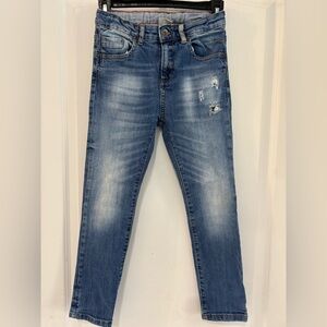 Zara Kids Boys Light Blue Skinny Jeans Distressed Denim Size 8